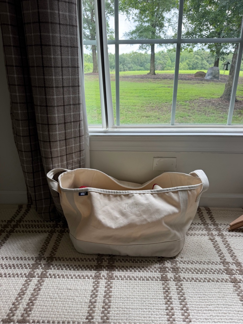 Canvas Tote Bag in Natural Cream Lands End Boat and tote for “Toys”